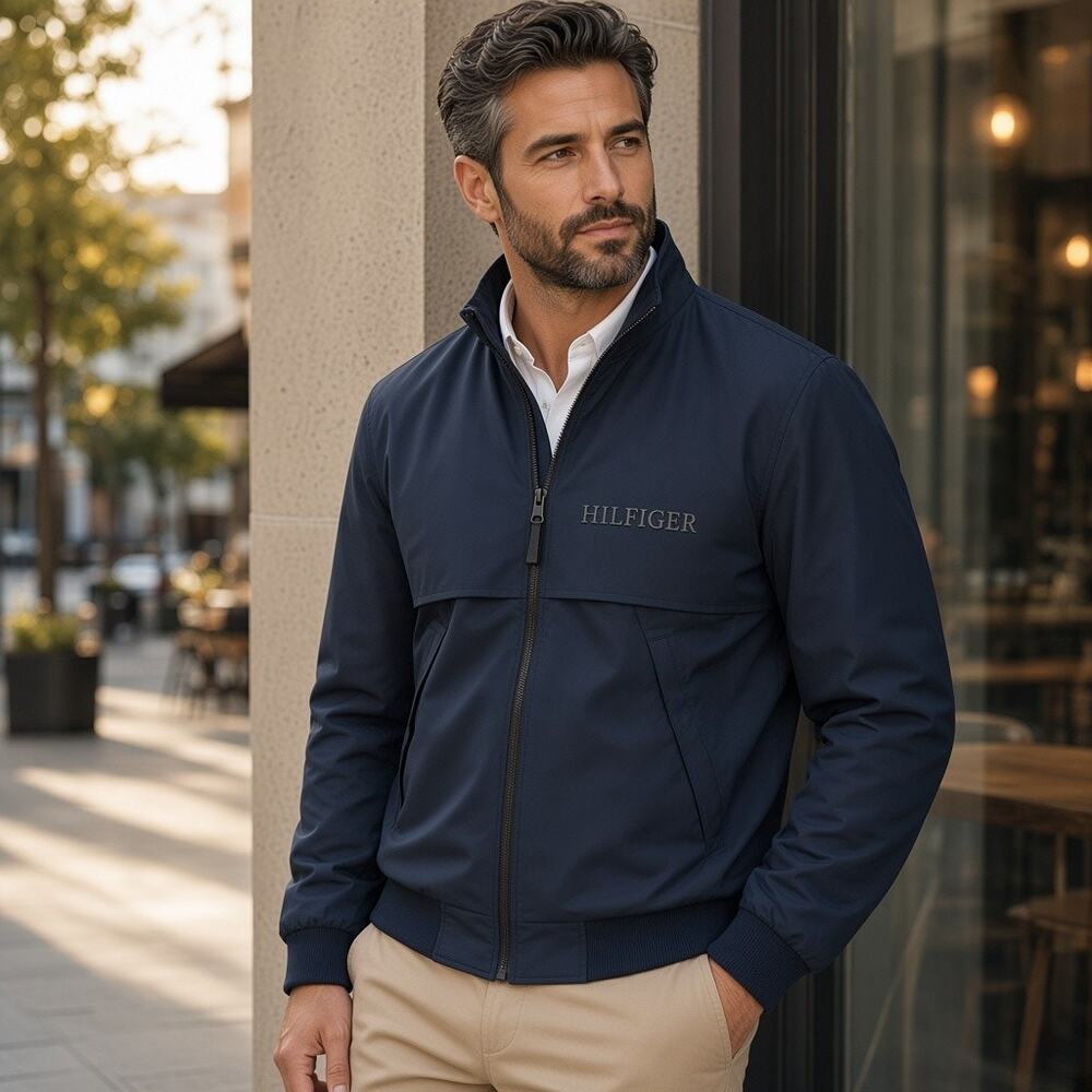 Tommy Hilfiger Men’s Tech Bomber Jacket – Size XL – NWT – Navt (0014)